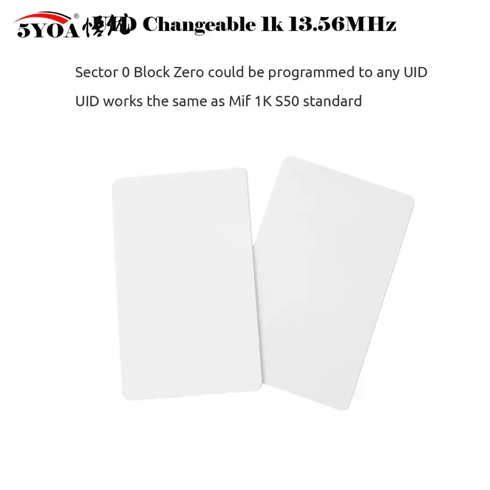 5YOA 10PCS RFID UID Card Rewritable 13.56Mhz Clone For M1 1k S50 Writable Copy Changeable Attendance System CUID