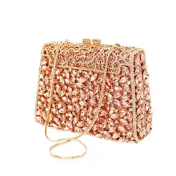 Gold Bag Diamond Women Clutch Bag Crystal Party Handbag Ladies Banquet Purse Fashion Pochette Prom Evening bag SC452