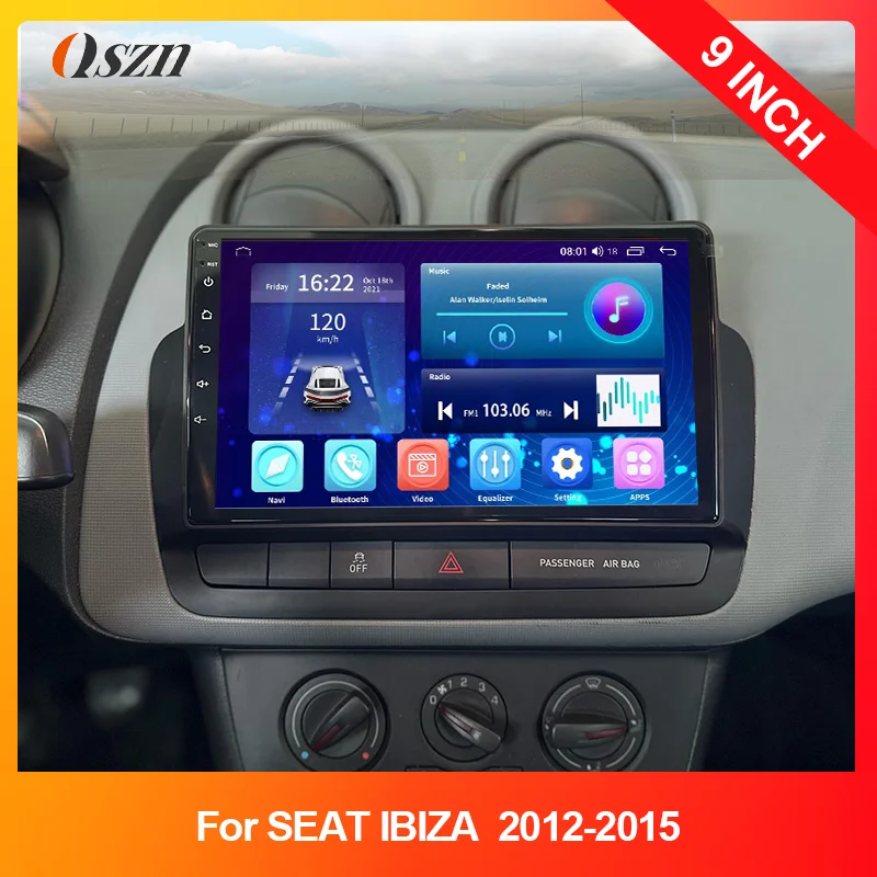 For SEAT IBIZA 2012 - 2015 Car Radio Fascia 9 inch Stereo 2Din Dashboard Installation Trim Frame GPS Player DVD Kit Panel