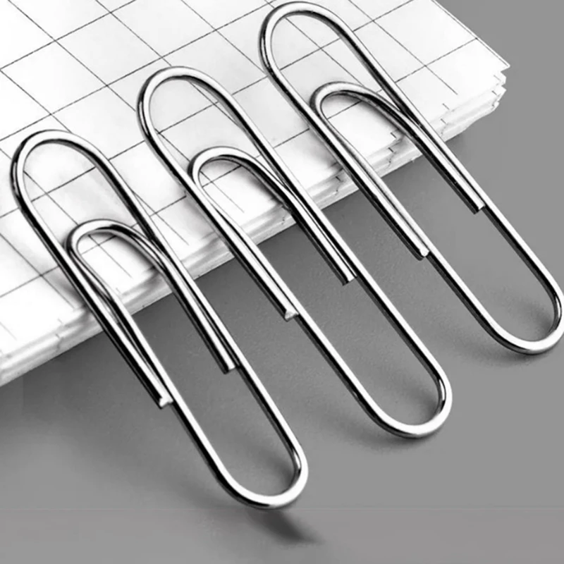 Nickel-Plated Paper Clip Back-Type Buckle Back-Line Needle Clip Paper Clips File Paper Office Supply Paper Clip