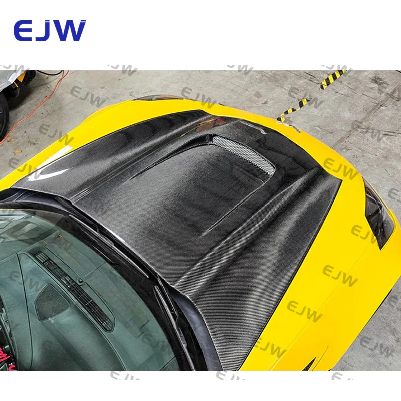 High-quality New Carbon Fiber Hood With Bolts MBJ-style Chevrolet Corvette C7 Retrofit/Upgrade Bolt-On Black 1 Year Warranty