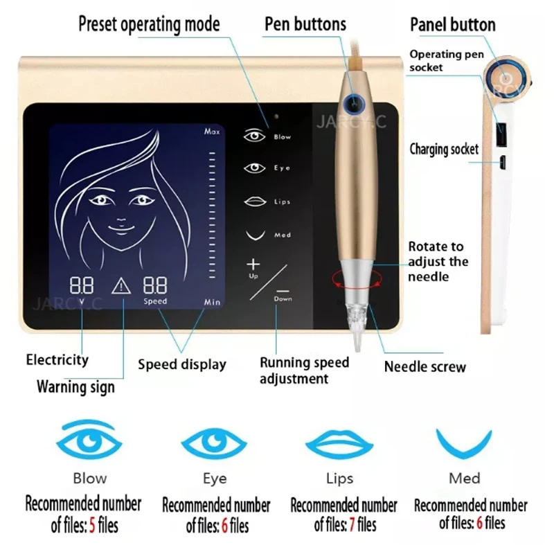 Machine de tatouage pour maquillage semi-Permanent, stylo pour sourcils et lèvres, moteur rotatif, Kit de Machine de tatouage, dispositif de Micropigmentation machine a ecrire a dragees dermographe maquillage permanent
