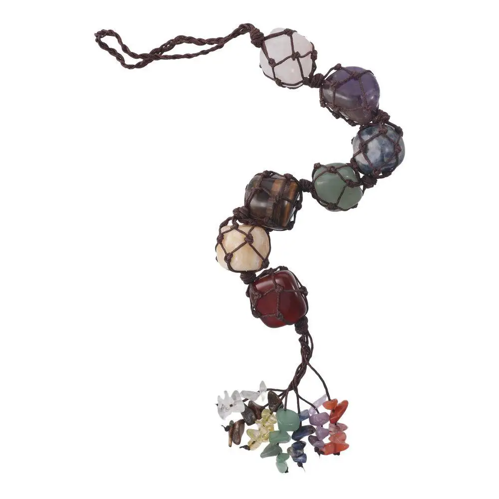 Stone 7 Chakras Healing Crystals Stone Is about 15-20mm, with A Total Length of 35CM 7 Chakra Home Interior Decoration