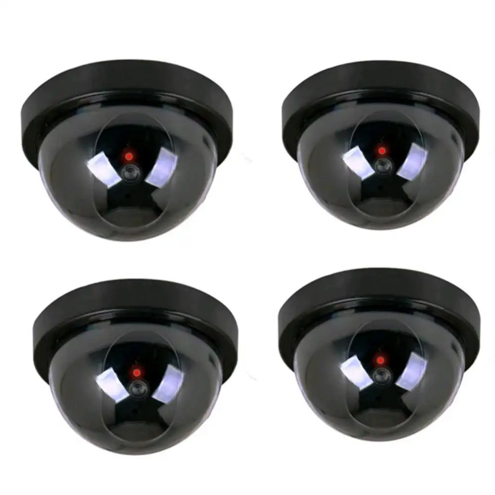 1~8PCS Simulation Camera Fake Dome Camera CCTV Security Camera Indoor With Flashing Red Dummy LED Light Fake Surveillance Camera