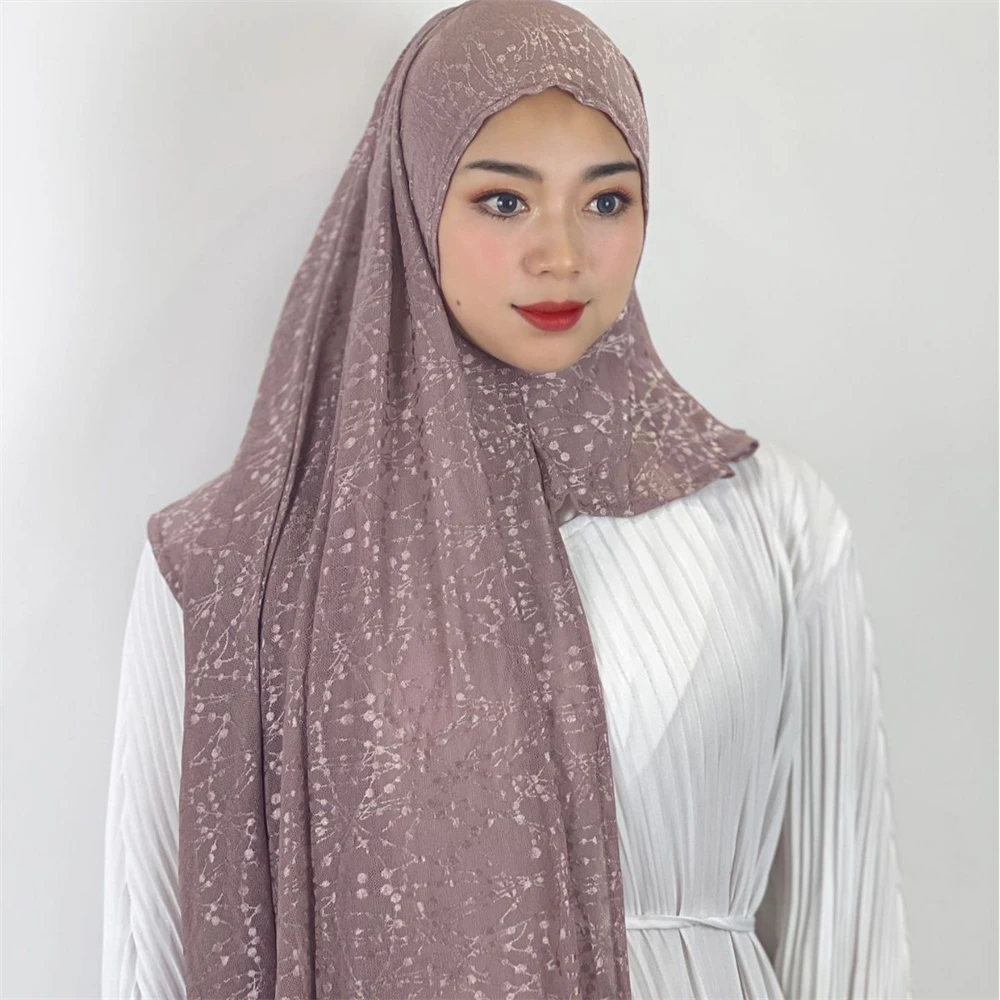 Shiny Muslim Women One-Loop Instant Hijab Tassel Rhinestone Scarf Islamic Turban Shawl Headwrap Bandana Headscarf Scarves Stoles