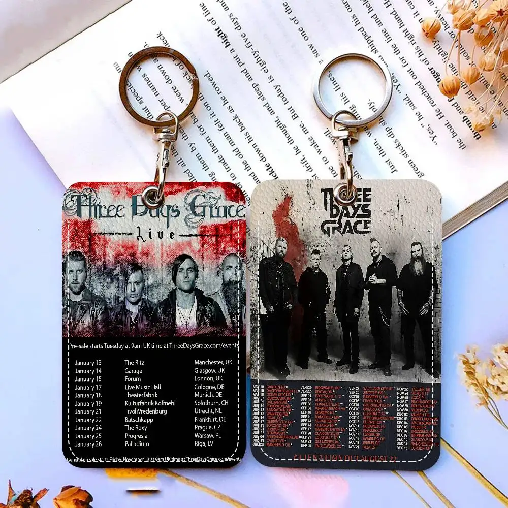 

Брелок-держатель для карт Band T-Three D-Days Grace Rectangle, держатель для кредитных карт, держатель для студенческих удостоверений, чехол для проездных билетов