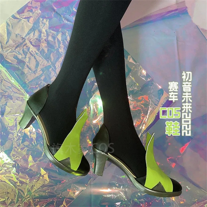 حذاء ss23AGCOS 2022 Miku Racing Cosplay بكعب عالٍ
