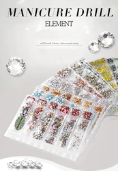 Super Glitter Colored Crystal Ss4-ss16 AB Mixed Size Non-thermal Repair Flat Bottom 3D Glass Rhinestones for DIY Nail Tools