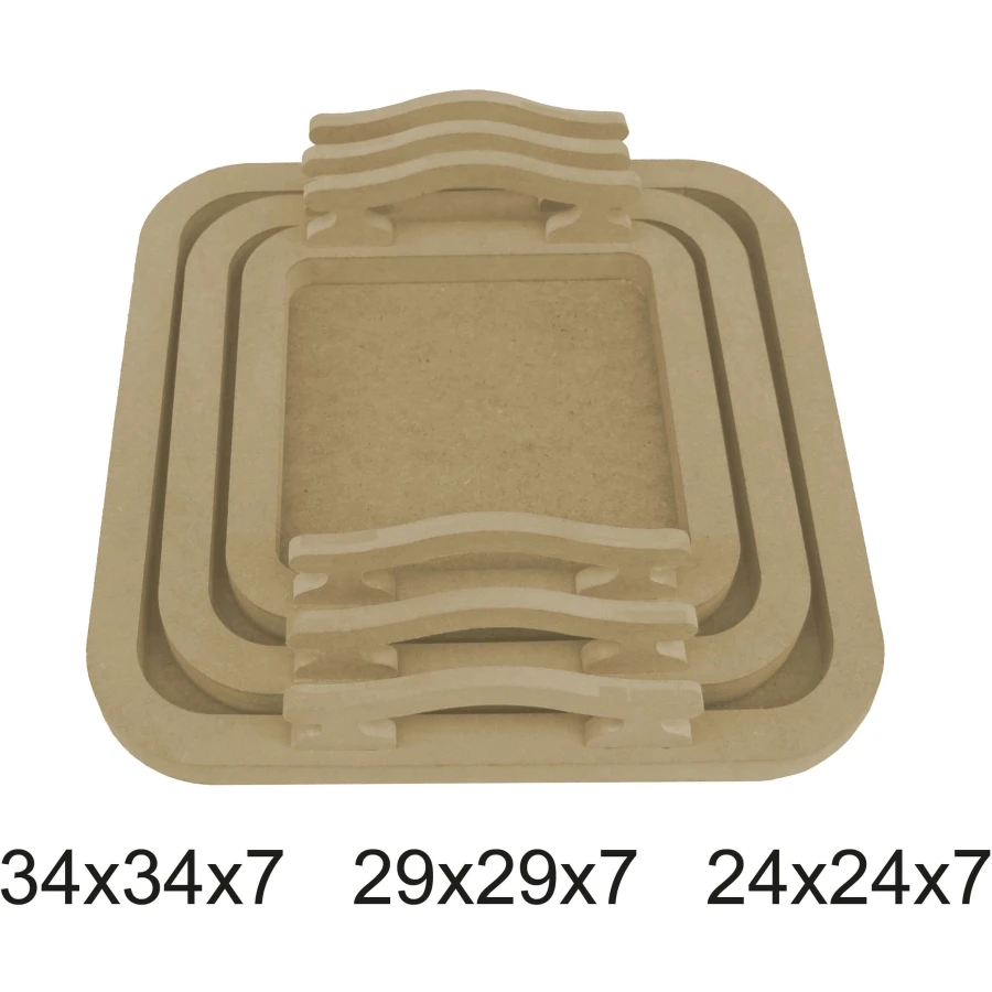 T670 pcs set 18mm Tool Tray, Unpainted Mdf Wood Tray