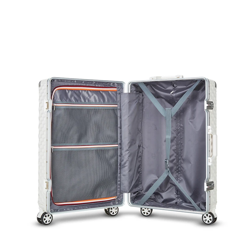 Unique Design Suitcase Carry On Luggage Aluminum Frame Hard Shell Rolling Luggage PC Spinner Wheels Fashionable Trolley Case