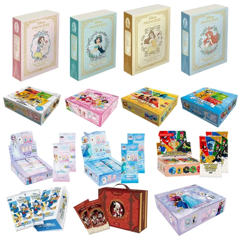 Genuine Disney Series Trading Cards for Children Mickey Friends Zootopia Stitch Bear Frozen Collection Card Kids Toy Gift