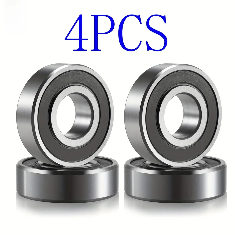 Set of 4 Deep Groove Ball Bearing 6202RS 15mm x 35mm Steel Silent Bearing for High Speed For Motor Applications