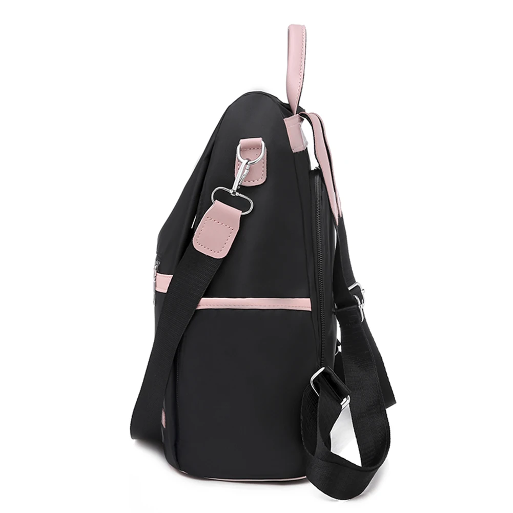 Women Multi-Function Backpack Ladies School Bag Retro Women Oxford Cloth Hit Color Anti-theft Backpacks Shoulder Bag