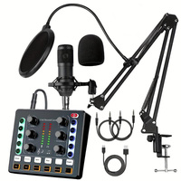 Podcast equipment package, V8s audio interface with integrated live sound card and BM800 condenser microphone, podcast microphon