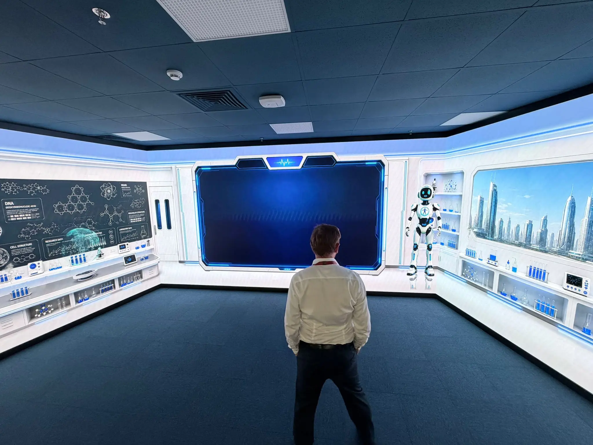 360 Degree Immersive Projection System AR Motion Sensor Wall Floor Interactive Display Immersive Installation Laser Touch