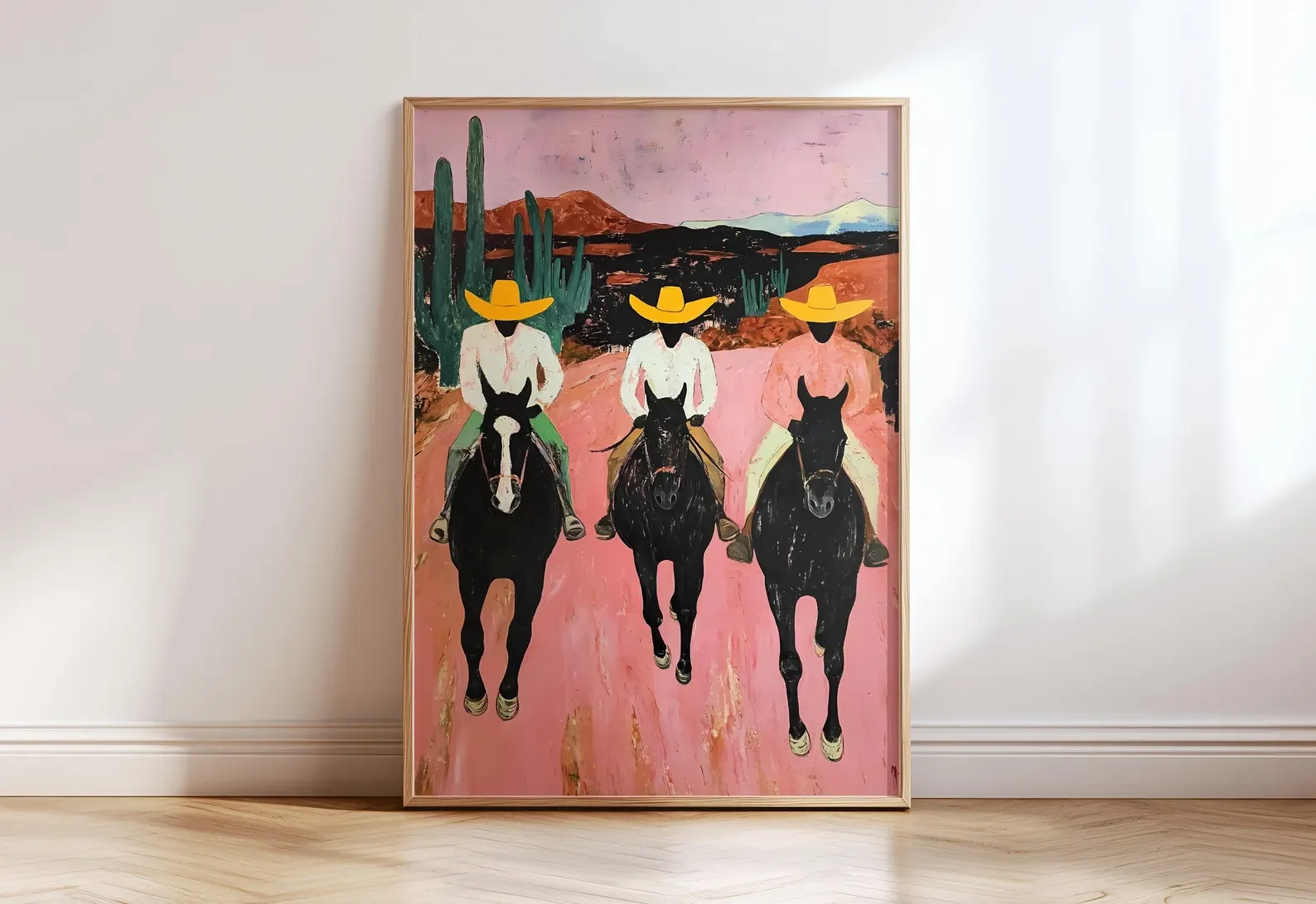 Southwestern Cowboys Print, Colorful Abstract Western Horse Painting, Modern Country Cowboy Poster, Eclectic Printable Wall Art