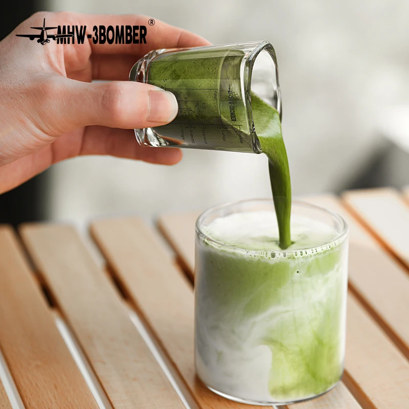 MHW-3BOMBER Espresso Measuring Cup Ounce Roasting Glass 60ML Square Thickened Graduated Concentrated Simple Barista Accessories view 2