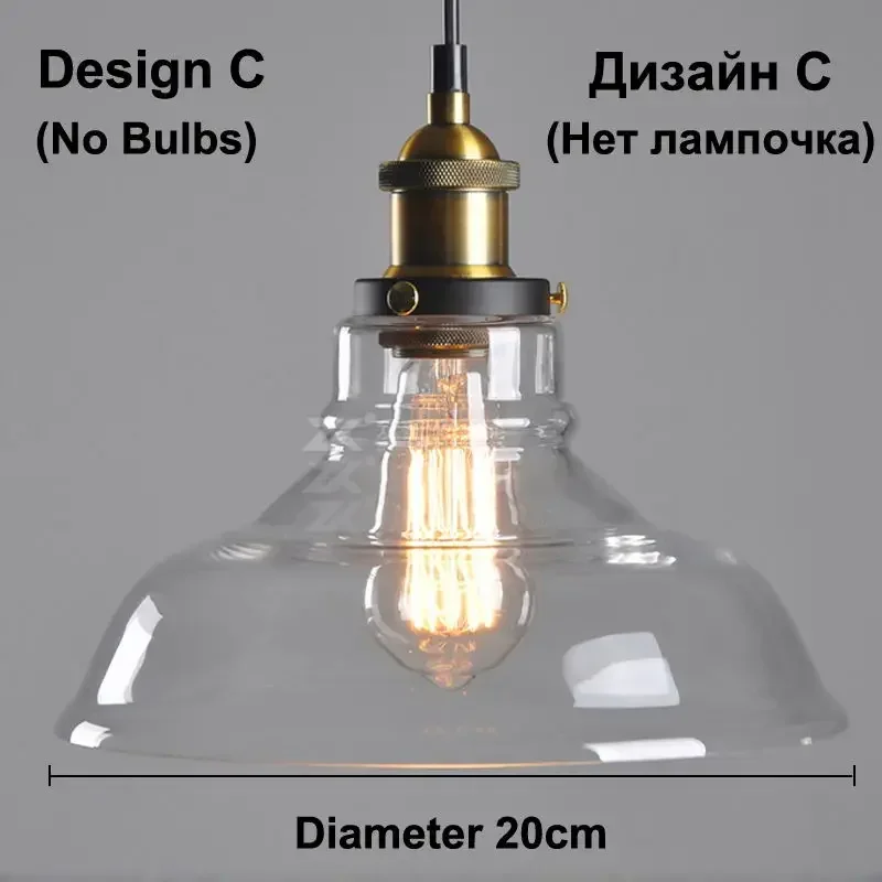 Clear Grijs Amber Kleur Vintage Hanger Eetkamer Glas Opknoping Lamp Rusland Loft Armatuur Moderne Slaapkamer Verlichtingsarmaturen