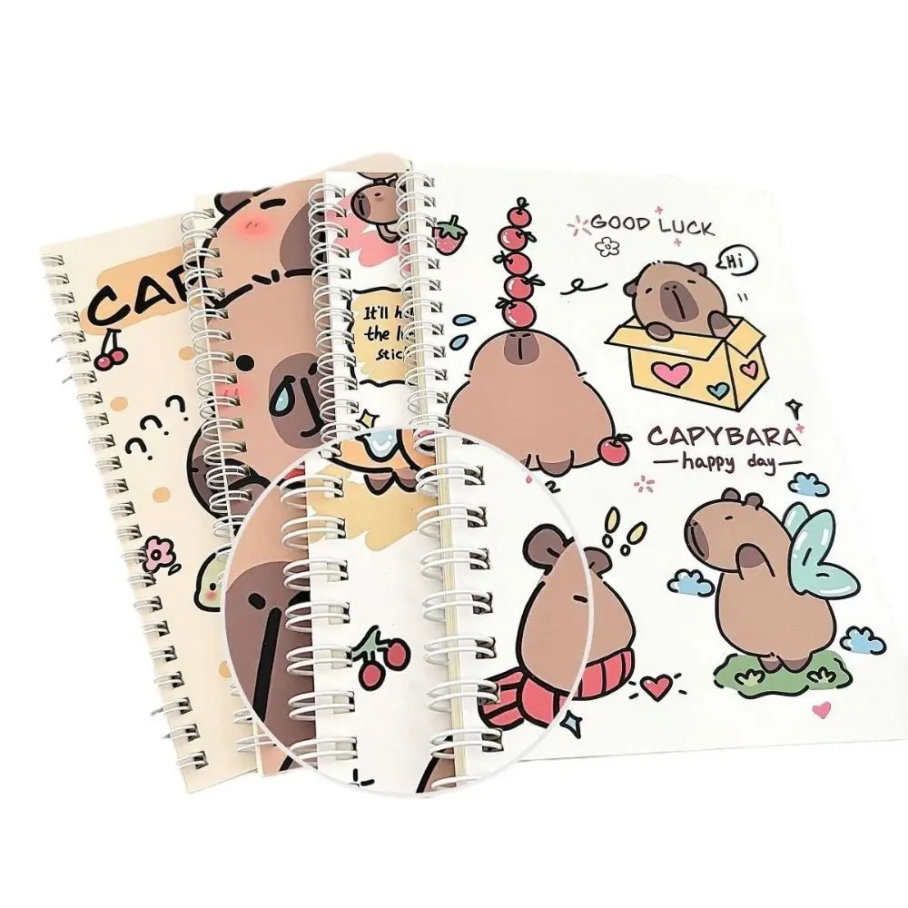 Notepad A5 Capybara Notebook Line Inner Pages Capybara Coil Notebook Cute Cartoon Small Notepad Friend