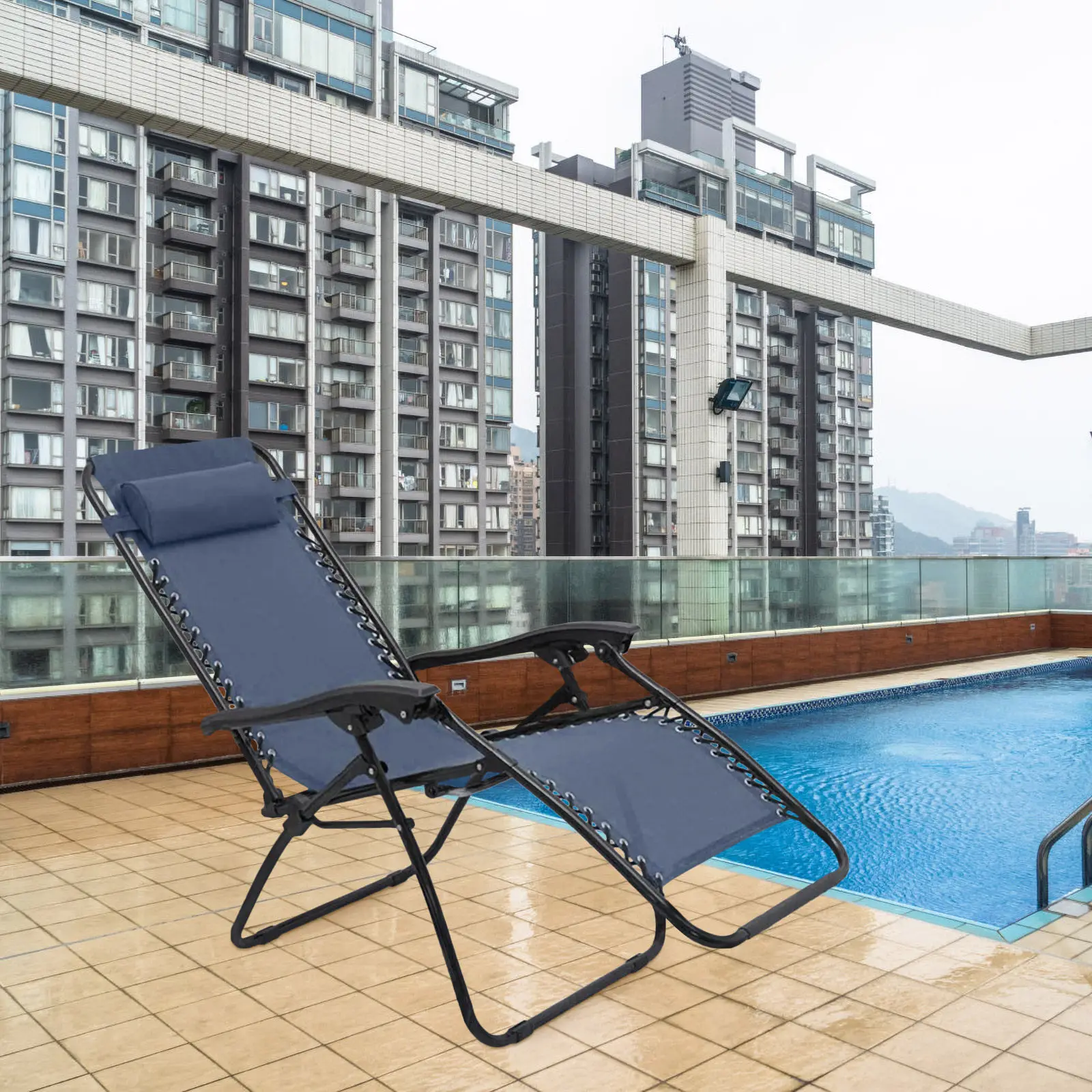 1Set Foldable Lounge Chair Canvas Outdoor Waterproof Portable Chair Replacement Balcony Camping Deck Beach Accessory - view 2