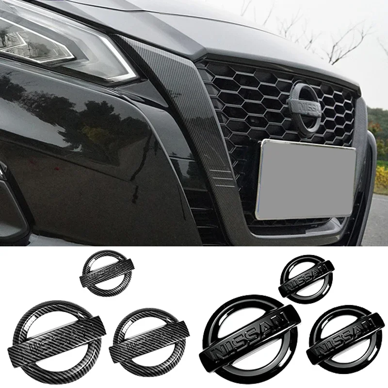 2025 nuevo para Nissan Altima Sylphy KIcks Qashqai x-trall Tiida Sunny coche rejilla delantera maletero trasero Logo emblema cubierta volante