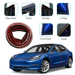 For Tesla Door Seal Kit Soundproof Rubber Weather Strip A B Pillar Sealing Set Noise Reduction Kit For Tesla Model Y 3