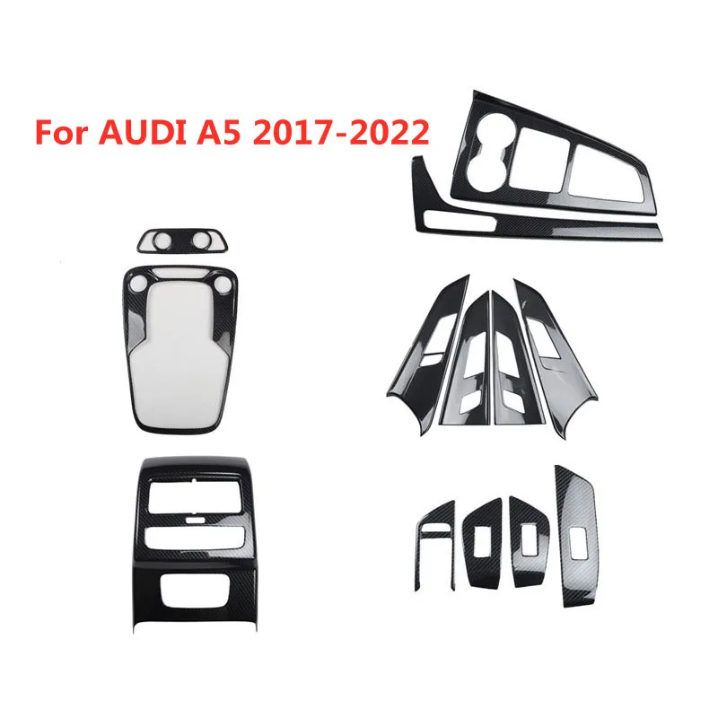

Carbon Fiber Printed Car Interior Styling Dash Gear Panel Sticker Window Control Door Handle Panel Cover for AUDI A5 2017- 2022