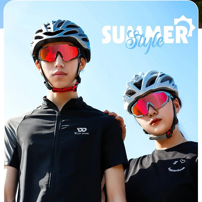

Fashion 3-lens Polarized Sunglasses UV400 Protective Sports Sunglasses for Men and Women Windproof Goggles Cycling Glasses