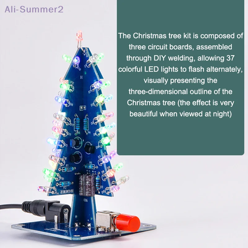 

{Summer2} Multicoloured LED Xmas Tree 3D DIY Kit - Perfect for Soldering Learning
