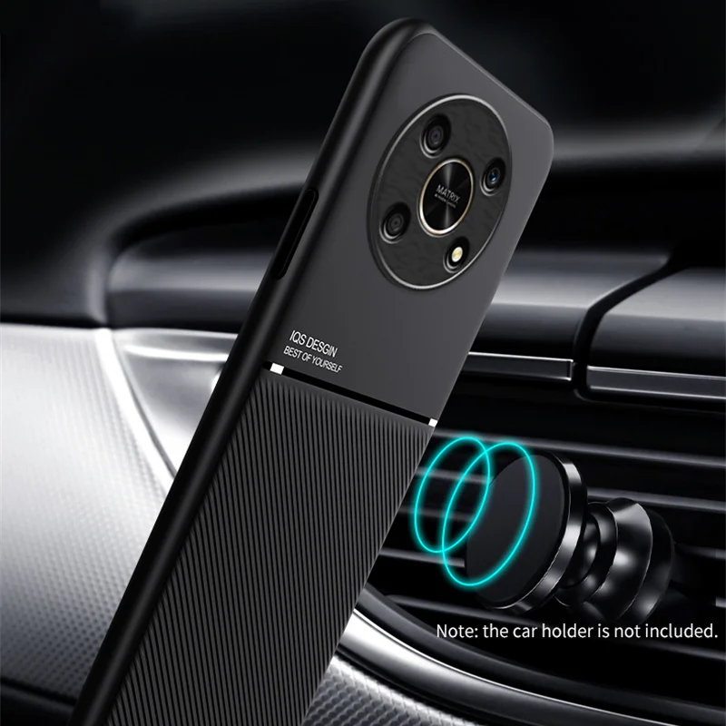 For Honor X9 5G Case Car Magnetic Holder Leather Phone Case For Honor X9 X 9 HonorX9 Silicone Shockproof Protection Back Cover