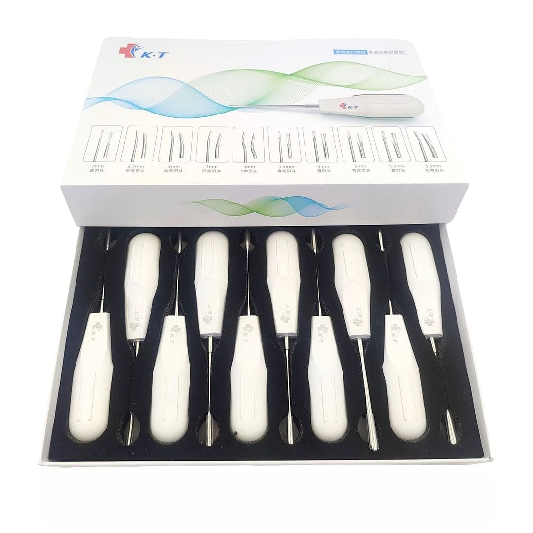 

Стоматологические инструменты Минимально инвазивные ножи Инструменты и инструменты для извлечения зубов 10 моделей ножей из нержавеющей стали