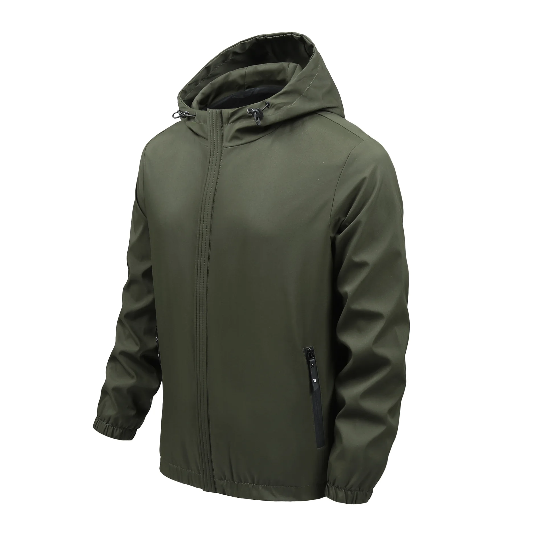 

TRSYPHXM Spring and Autumn New Men's Hooded Casual Army Green Men's Mountaineering Jacket, Windproof Outdoor Sports Jacket