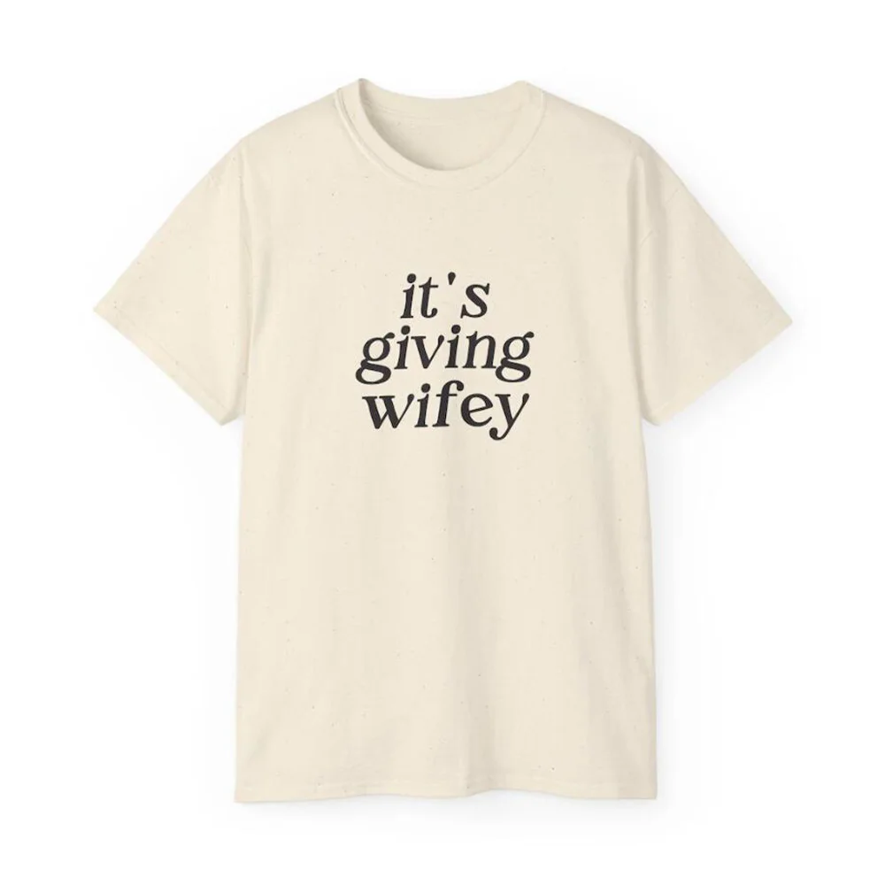 It's Giving Wifey Letters Printed Bride to Be T Shirts Female White Loose Short Sleeve Cotton Top Tee Wedding Day's Gift For Her