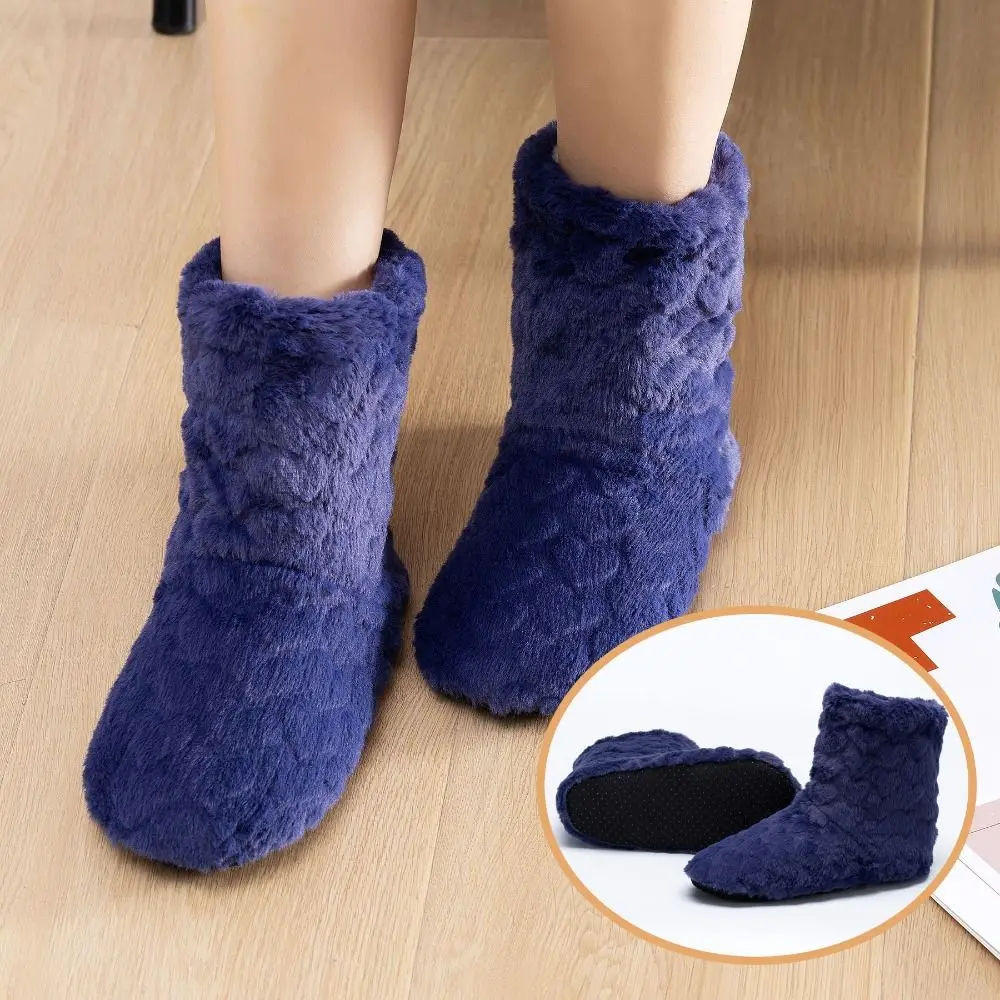 

Sweet Heart Fluffy Slipper Socks Women Soft Sole Anti Slip Indoor Shoes Winter Plush Thicken Thermal Socks Men Women