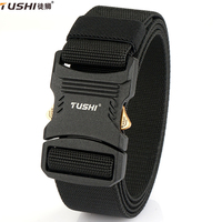TUSHI Men's Elastic Belt Soft Strong Nylon Aluminum alloy Quick Release Buckle Unisex Stretch Belt Work Waistband Straps Male