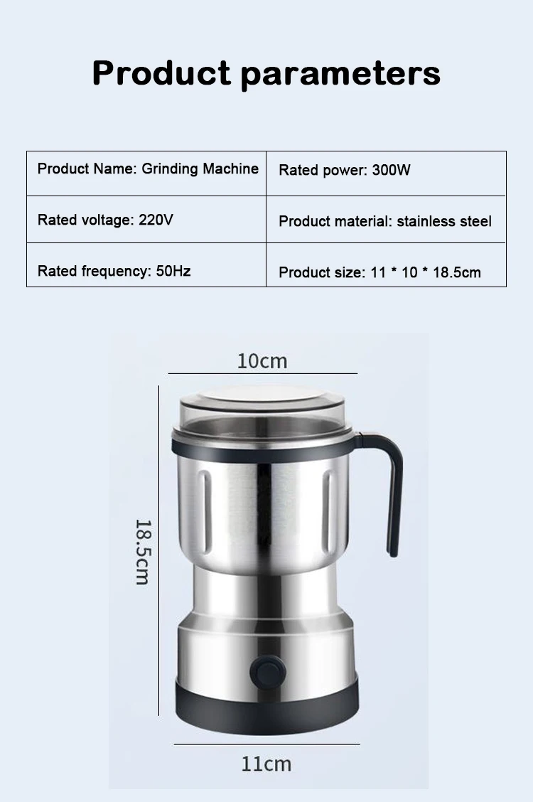 DMWD Multifunction Coffee Grinder Stainless Steel Blade Electric Herbs Beans Mill Spices Nuts Grains Cafe Bean Grinding Machine