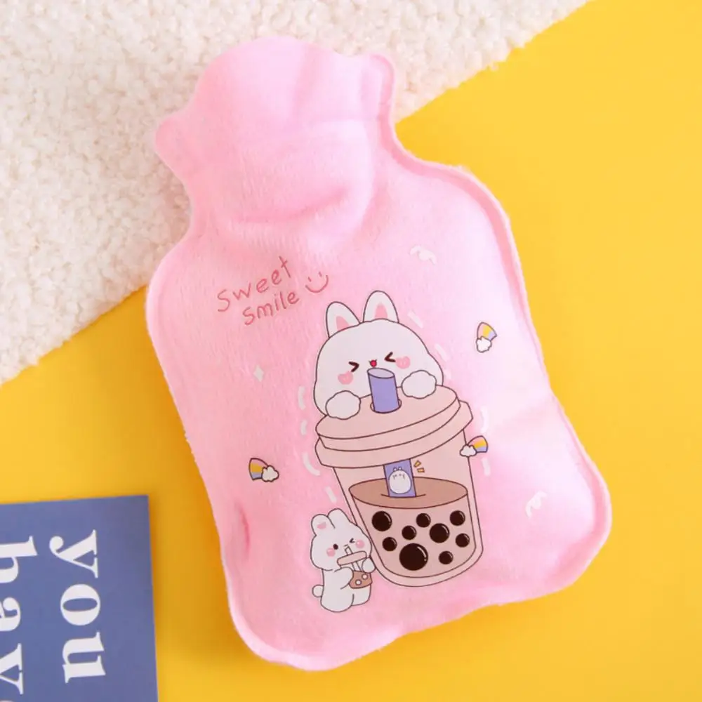 Hand Warmer Hot Water Bag Heat Warm Cute Cartoon Plush Hot Water Bottle Water Filling Keeping Coldproof Soft Warm Heating Pad