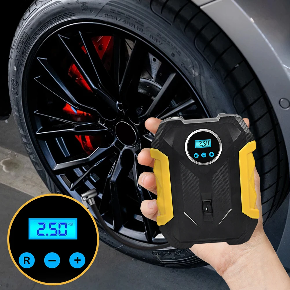 

150PSI велосипедный воздушный компрессор со светодиодной подсветкой, автомобильный насос для накачивания шин, цифровой дисплей, электрический воздушный насос для автомобиля, велосипедного шара
