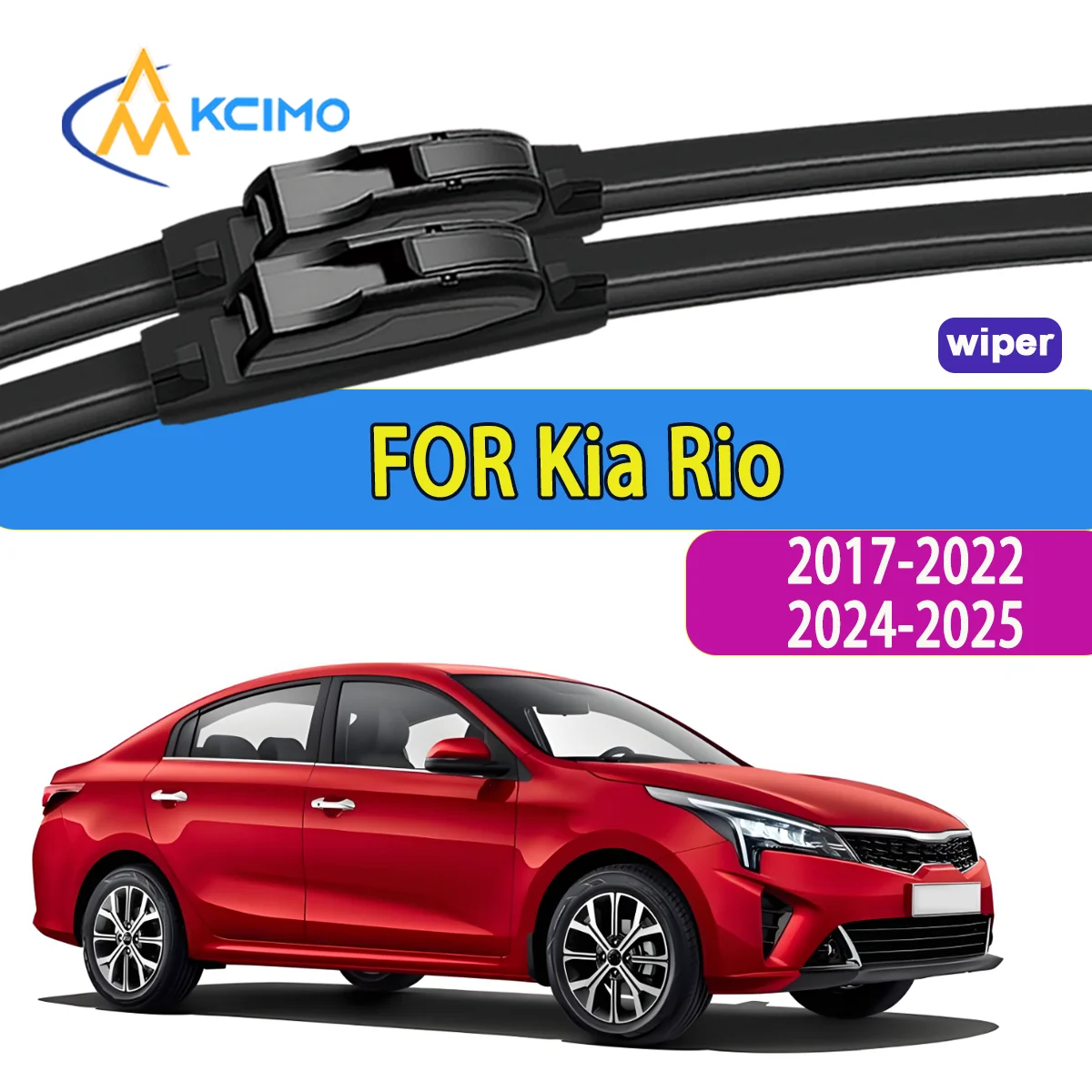 

2pcs Quality Windscreen Silent Black Car Rain Brush Suitable for Kia Rio 2017-2022,2024-2025 Kia K2 Kia KX Cross / K2 Cross