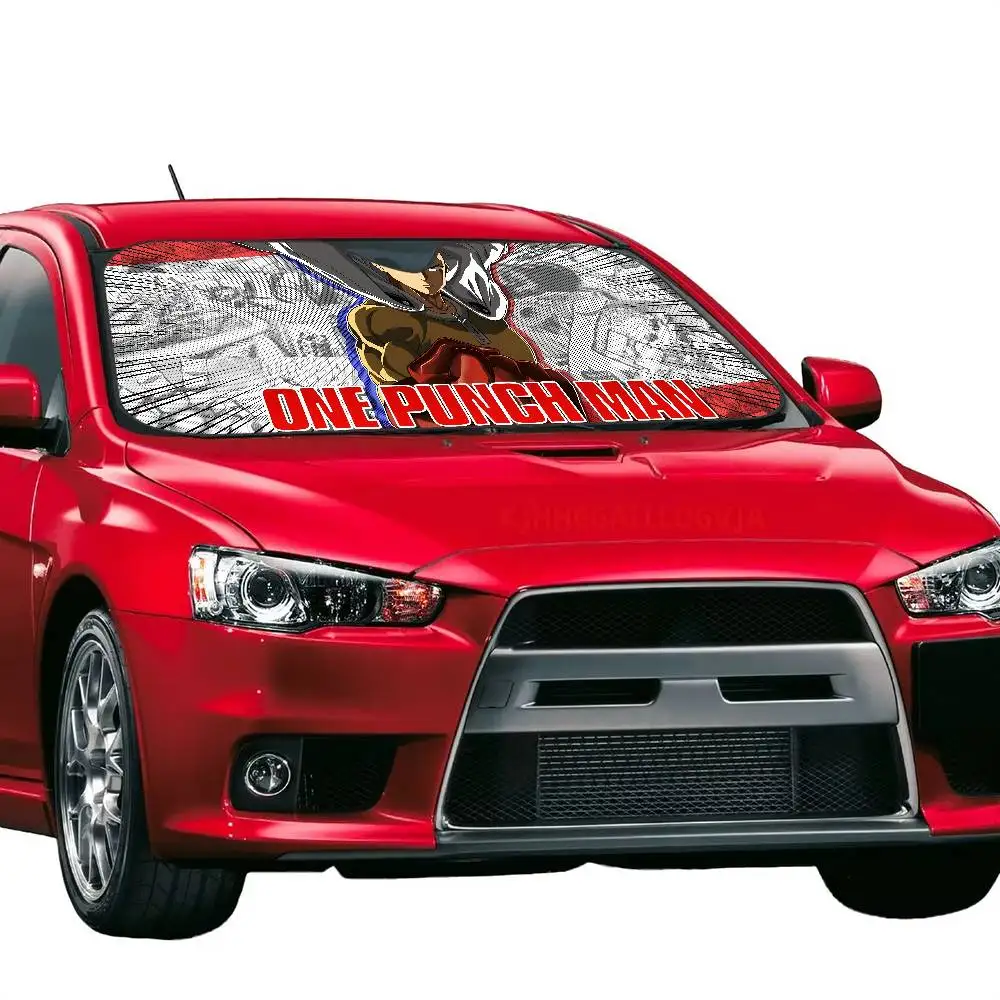 أنيمي O-One لكمة رجل مظلة السيارات الستائر 130x70 سنتيمتر سيارة ظلة غطاء الزجاج الأمامي UV حماية السيارات قناع اكسسوارات للسيارات #4