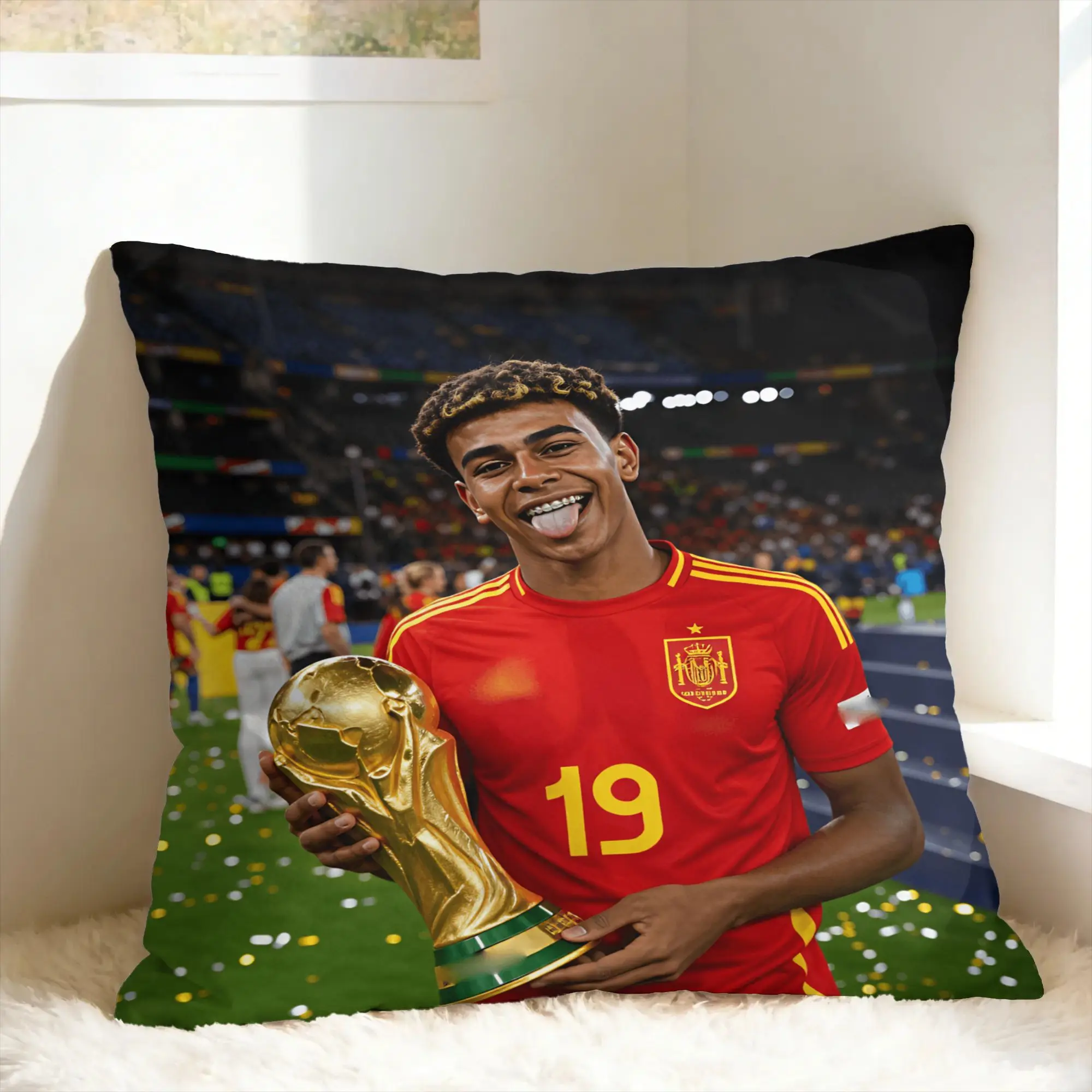 Pillow Cover L-Lamine FootballStar y-Yamal  Cute Funny Pillow Case For Sofa Couch Bed Living Room Pillowcases