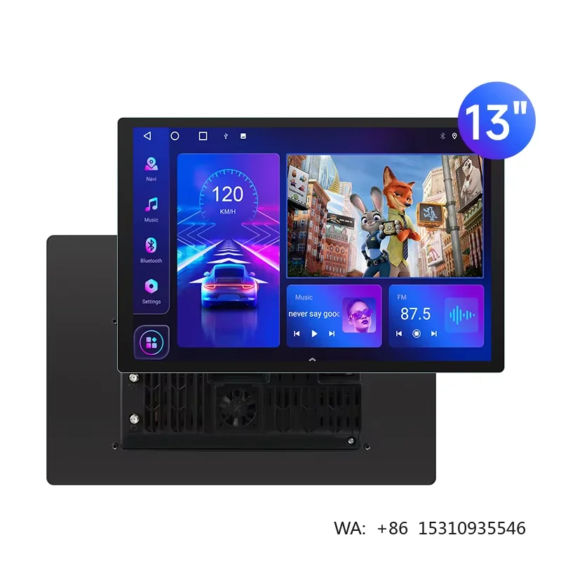 13 Inch 2DIN Android Car Radio with HD Capacitive Touch Screen GPS CarPlay Amplifier DSP RGB 4G Universal Fitment TS18