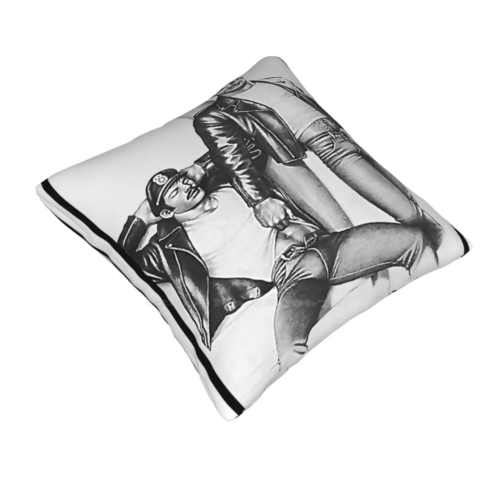 Vintage Tom Of Finland-Frisky Duo Home Sofa Car Cushion Cover Pillowcase Bara Yaoi Anime Gay Gym Queer Art Lgbtq Gay Muscle Gay