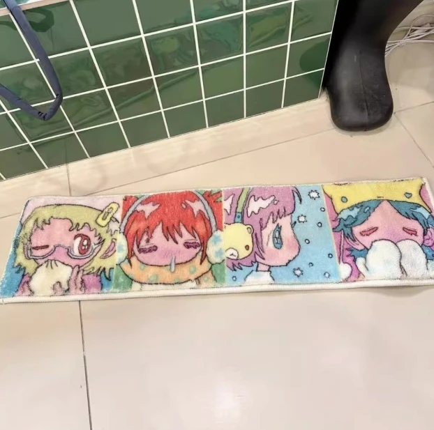 VIKAMA Japanese Cartoon Patchwork Carpet Home Decoration, Non-Slip & Dirt-Resistant, Living Room, Bedroom And Hallway Floor Mats