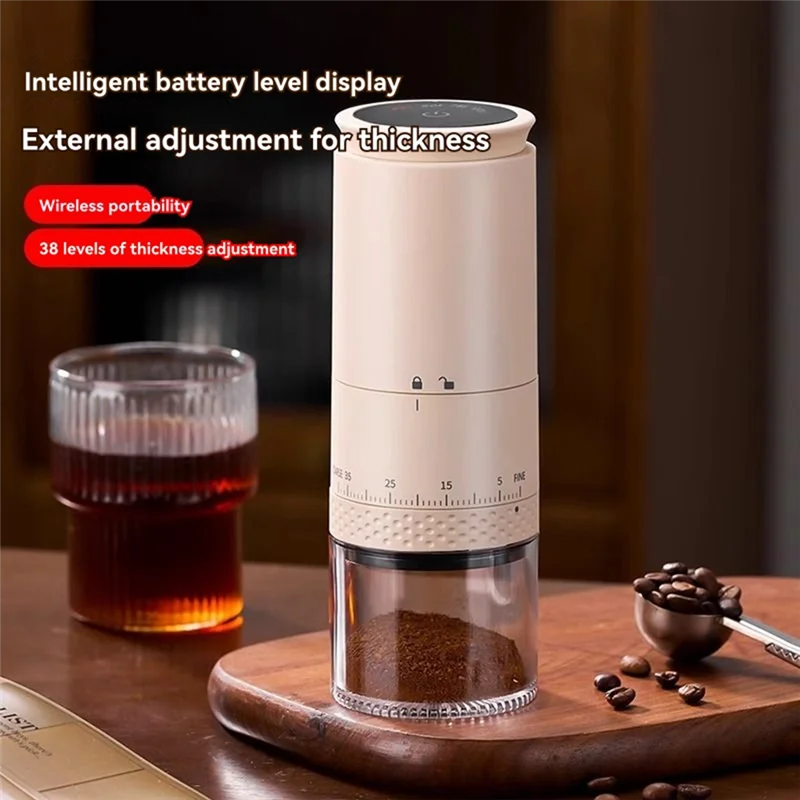 -A14E مطحنة القهوة الكهربائية مطحنة أوتوماتيكية مطحنة القهوة طحن حبوب البن ومسحوق الضغط للاستخدام المنزلي المحمولة