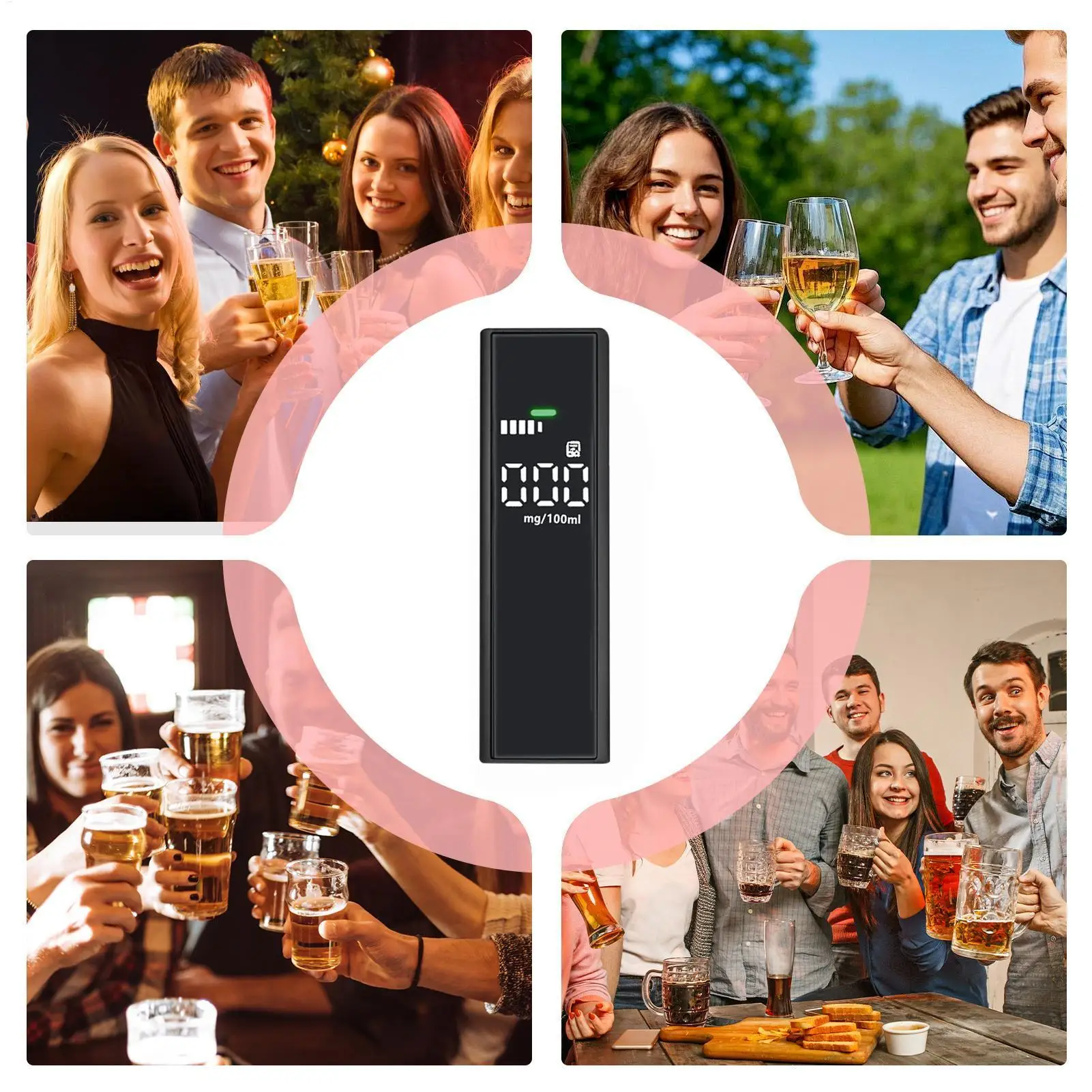 Alcohol Breathalyzer Tester Portable Professional Precision Digital Home Breathalyzer Alcohol Tester For Addiction Support Drunk