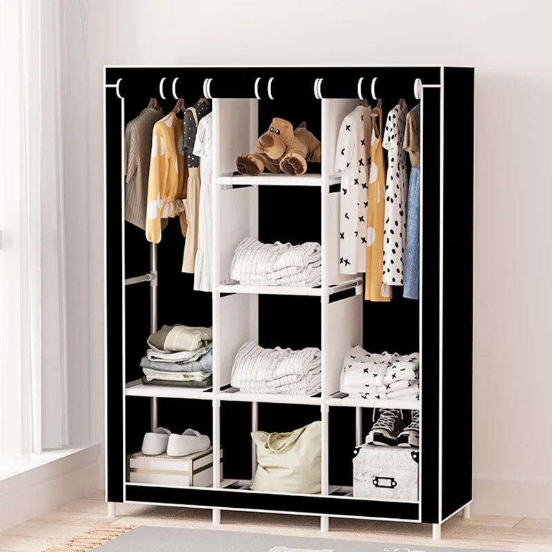 Large Capacity Simple Wardrobe Hanging Dustproof Household Bedroom Multilayer Wardrobe Fcloset Organizer Easy Splicing