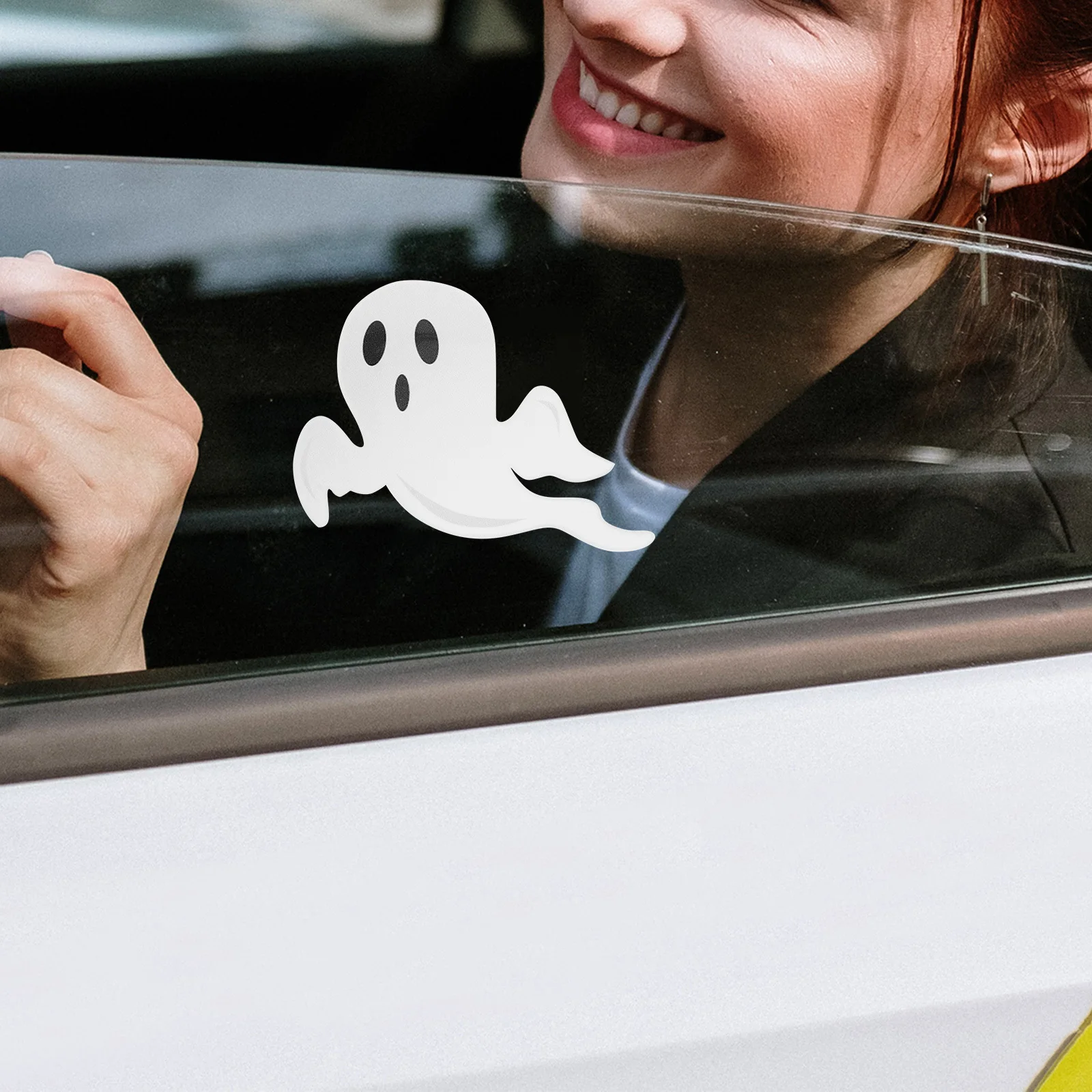 

4 Pcs Stickers Car Window Halloween Decals Backstop Body Decoration White Accessory