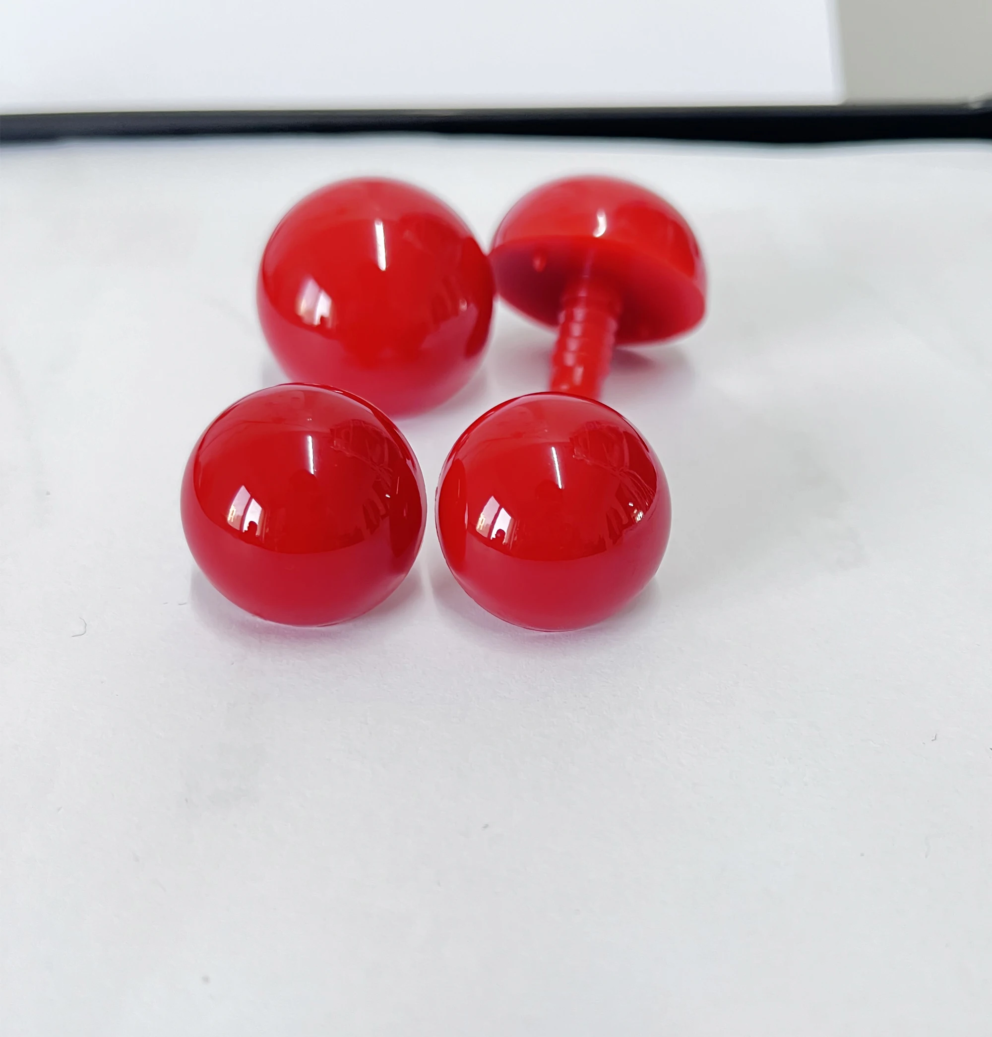 20pcs/lot new design 24mm 30mm full red half round toy eyes nose with back washer size option