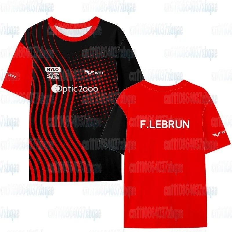 Lebrun Fefe Eisseiden-Kurzarm-T-Shirt Schnelltrocknend Wettkampfuniform Halbarm-Fanbekleidung Locker geschnitten Sportlich Familienoutfit – Detail 8